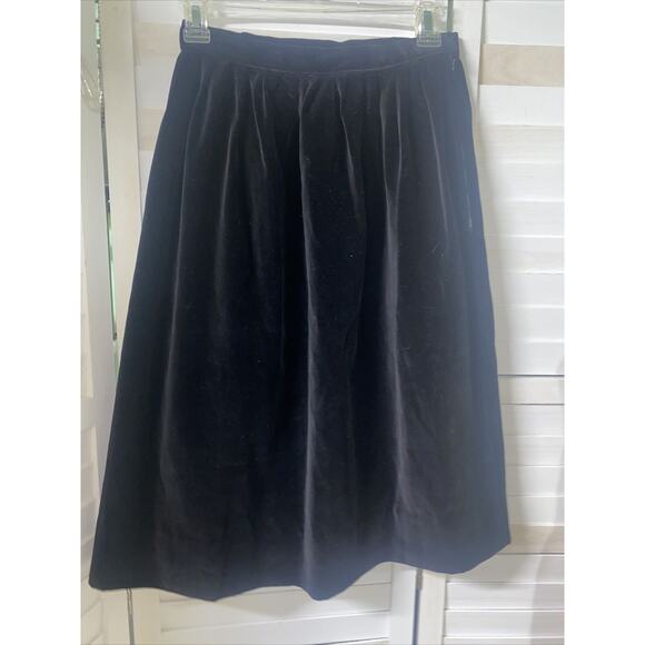 Vintage Handmade Velvet Straight Knee Length A Line Skirt Small 26” Waist - Picture 1 of 5